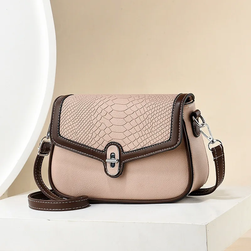 Sac à main élégant effet croco petit modèle